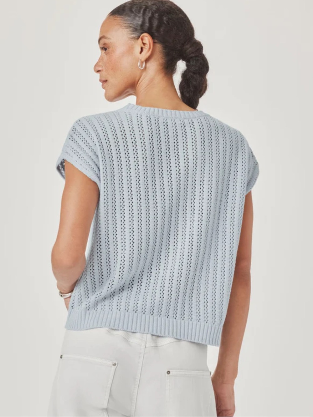 Splendid Light Blue Cropped Knit Sweater Vest - Picture 8 of 14